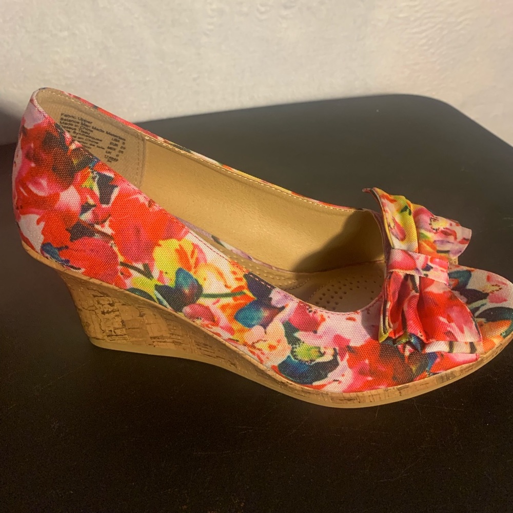 Dexflex Comfort Open Toe Cork Wedge HeelSize 8